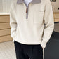 Men's Half Zipper Sweater Loose Polo Collar Sweater