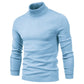 Winter Turtleneck Sweater Fashion Slim Fit Solid Color Pullover Knitted Top Men's Clothing