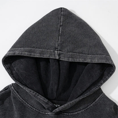 Washed Distressed Skull Graffiti Hoodie