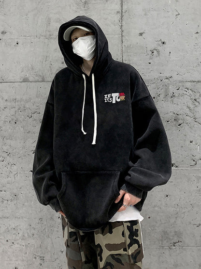 Heavy Cotton Zhongshan Hoodie Men's American Style Three Pin Hoodie Coat