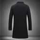 Men's Mid-length Trench Coat Fall Winter Slim Pockets Single-breasted Collar Jacket  Casual Business Comfortable Overcoat Clothing