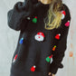Women's Cute Fashion Santa Claus Three-dimensional Decoration Round Neck Long Sleeve Sweater