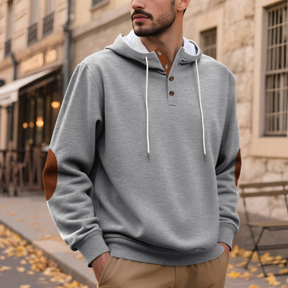 Men's Solid Color Hooded Pullover Sportswear Sweatshirt