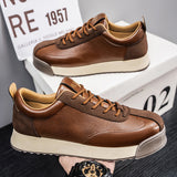 Black Work Casual Leather Shoes Low-cut
