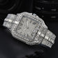 Men's Square Fashion Trend Full Diamond Watch