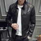 Leather jacket men's leather zipper cardigan men's jacket