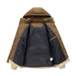 Men's Cotton Padded Clothing Corduroy Detachable Hat Coat