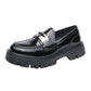 Summer Glossy Breathable Hidden Heel Platform Loafers Small Leather Shoes