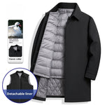 Men's Mid-length White Duck Down Business Casual Jacket
