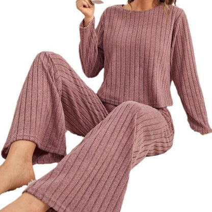 Round Neck Loose Trousers Suit Homewear