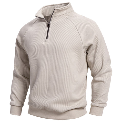 European And American Half Zipper Sweater Stand-up Collar All-match Fleece Men's Sweater Top