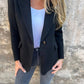 Ins Button Lapel Short Blazer Winter Fashion Commuter Jacket Outwear Women's Clothing