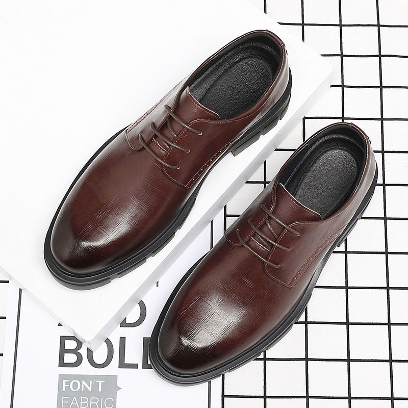 Men's Height Increasing Leather Shoes 10cm Thick Bottom Business Formal Wear