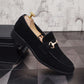 Men's Breathable Genuine Leather Slip-on Trendy Beanie Shoes Light Luxury Suede Leather Lazy Shoes