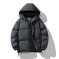 Men's Hoodie Coat Winter Fashion Solid ZIp-up Thickened Cotton-padded Jacket Casual Warm Outwear Top Clothing