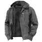Winter Hooded Coat With Pockets Fashion Warm Fleece Zip-up Jacket Casual Outwear Men's Clothing