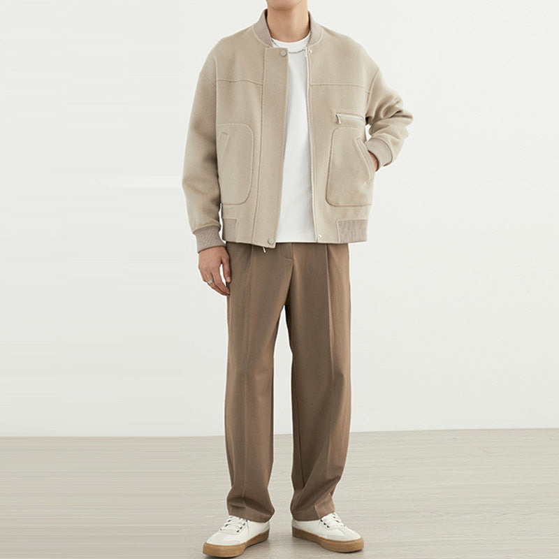 New Double-faced Woolen Goods Jacket Drop-shoulder Woolen Coat