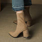 High Heel Stretch Side Zipper Thick Heel Thin Women's Boots