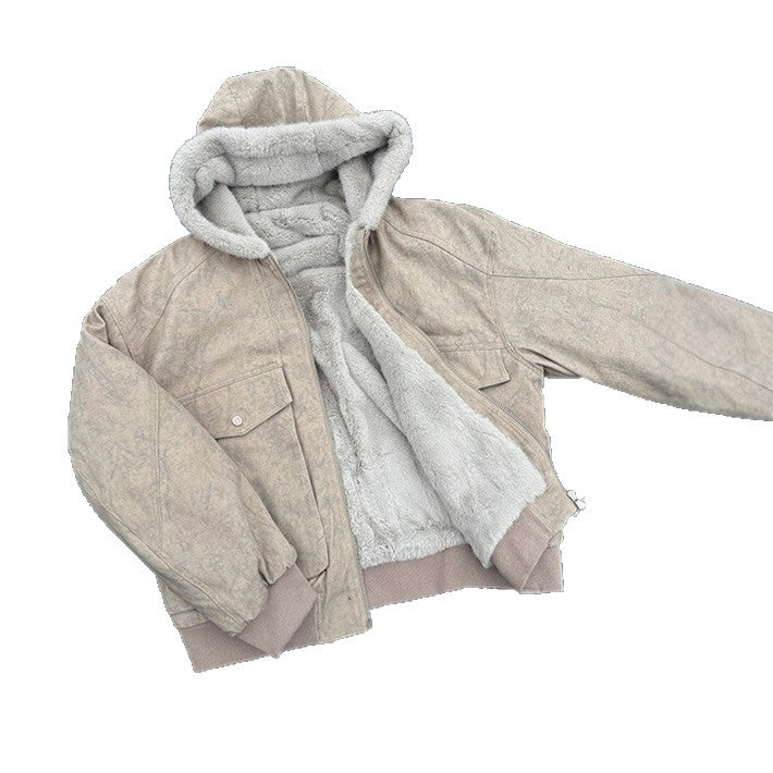 New Winter Mens Retro Marble-Textured Cotton Padded Jacket