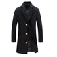 Winter Lapel Trench Coat Fashion Pocket Single Breasted Jacket Outerwear Casual Solid Color Men's Clothing