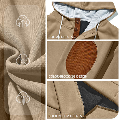 Men's Solid Color Hooded Pullover Sportswear Sweatshirt