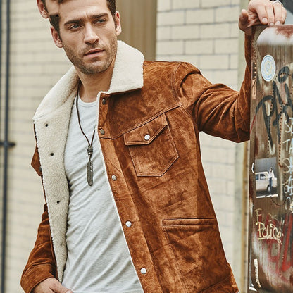 Genuine Leather Clothes Men's Cotton Padded Jacket