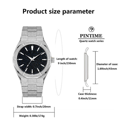 Business Men's Watch Stainless Steel Frosted Stainless Steel With Luminous