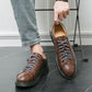 Men's Casual Leather Shoes Lace-up Flat Bottom Daily
