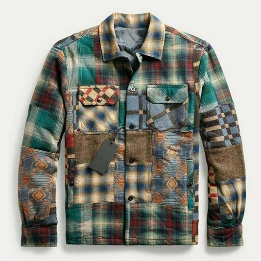 Men's Thick Cotton Plaid Jacket Jacket