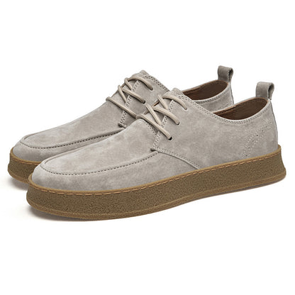 Casual Smart Flat Shoes Spring New Matte Leather Lace-up Men