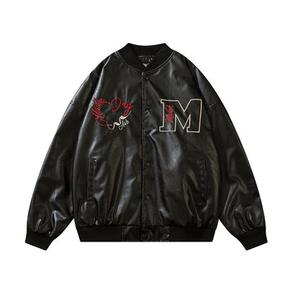 Men's Loose Vintage Embroidered Baseball Jacket