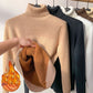 Fleece Turtle Neck Sweater Winter Warm Elegant Thick Knitted Pullover Tops Women's Clothing