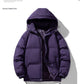 Men's Hoodie Coat Winter Fashion Solid ZIp-up Thickened Cotton-padded Jacket Casual Warm Outwear Top Clothing