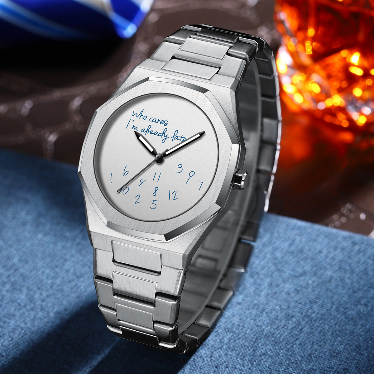 Digital Luminous Men's Table Simple Trend Octagonal Steel Watch