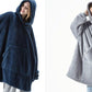 Hoodie Sweatshirt With Big Pocket Tops Sweater Comfortable Loose Double-Sided Fleece Thicker Wearable Blanket
