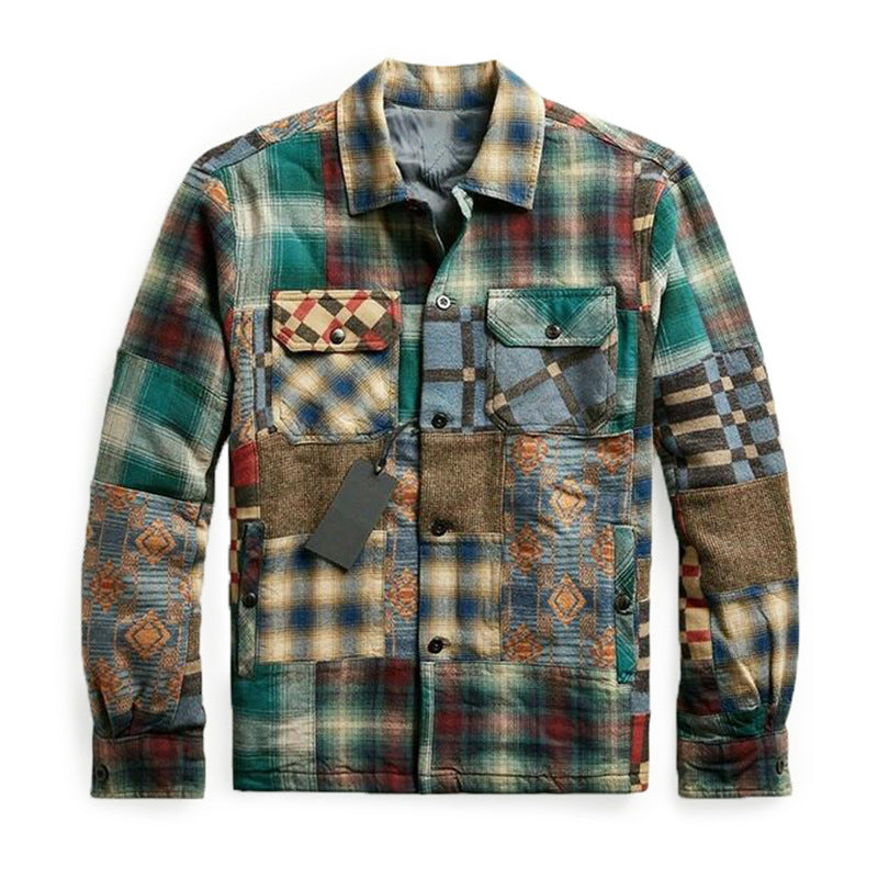 Men's Thick Cotton Plaid Jacket Jacket