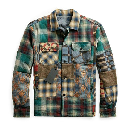 Men's Thick Cotton Plaid Jacket Jacket