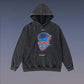 Washed Distressed Skull Graffiti Hoodie