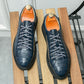Men's Casual Leather Shoes Lace-up Flat Bottom Daily