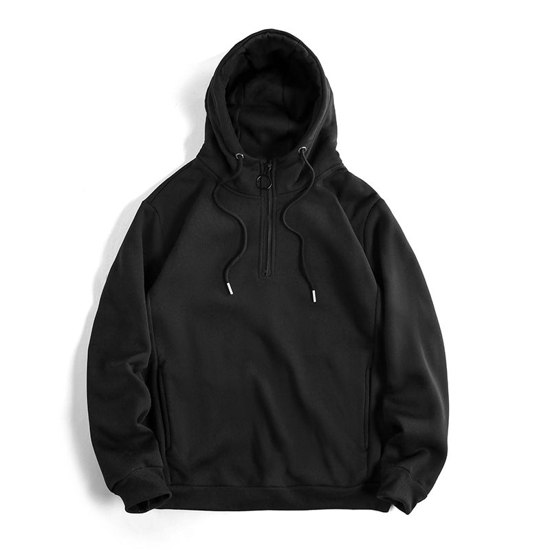 Men's Loose Casual Solid Color Hoodie