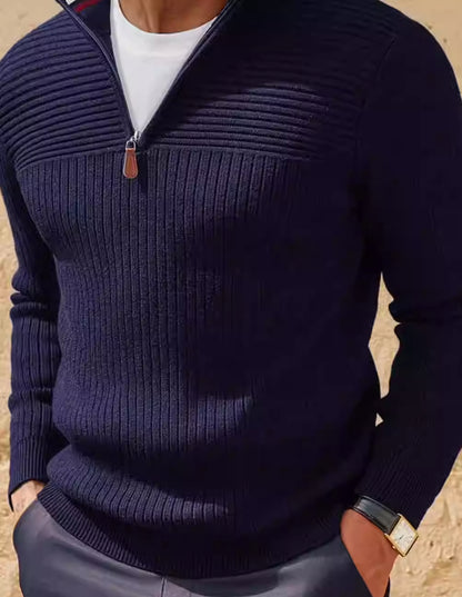 Men's Half-zip Stand-up Collar Sweater