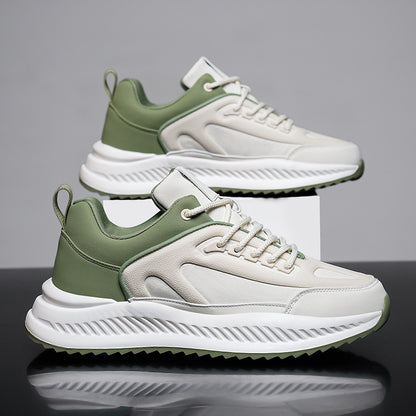 Men's Platform Lightweight Soft Sole Sports Leather Casual Sneakers
