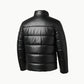 Black Faux Leather Puffer Jacket