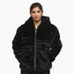 Women Black Mohair Fur Jacket