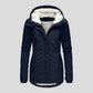 Winter Hooded Jacket Solid Color Warm Buckle Zip-up Fleece Jacket With Pockets Women's Casual Jacket