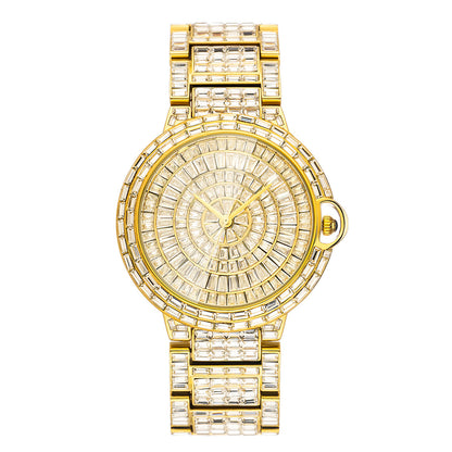 Fashion Full Square Diamond Hip Hop Full Diamond Men's Watch