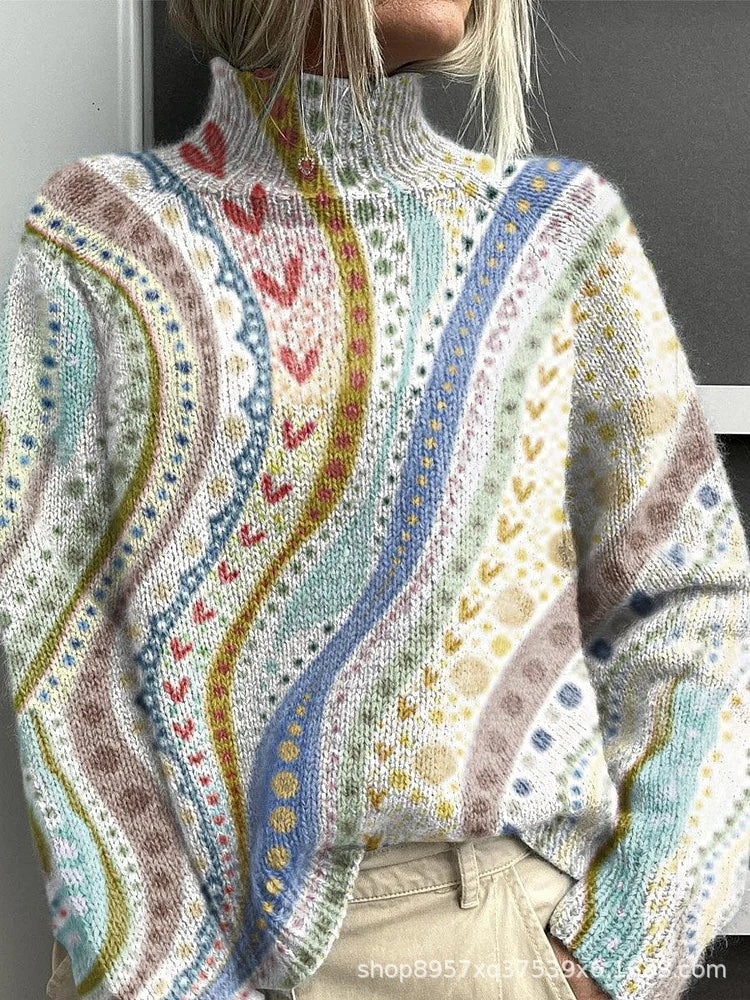 New Christmas Abstract Printing Casual Cloak Coat Cardigan