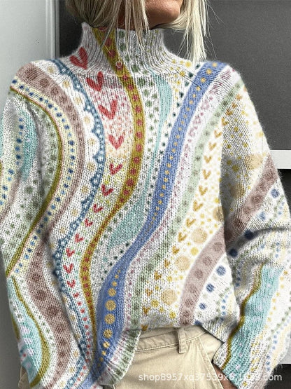 New Christmas Abstract Printing Casual Cloak Coat Cardigan