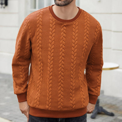 Men's Versatile Solid-color Crewneck Pullover Hoodie