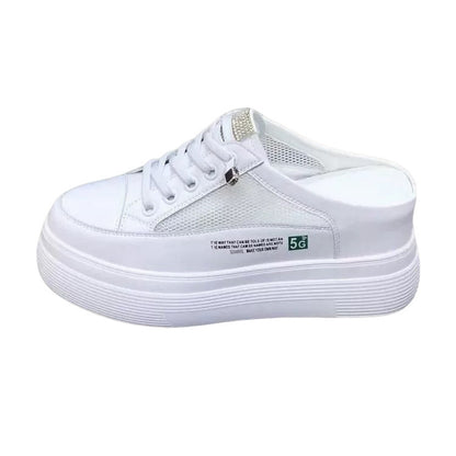 Summer Mesh Surface Platform Heel-free Lazy Stylish And Lightweight White Shoes